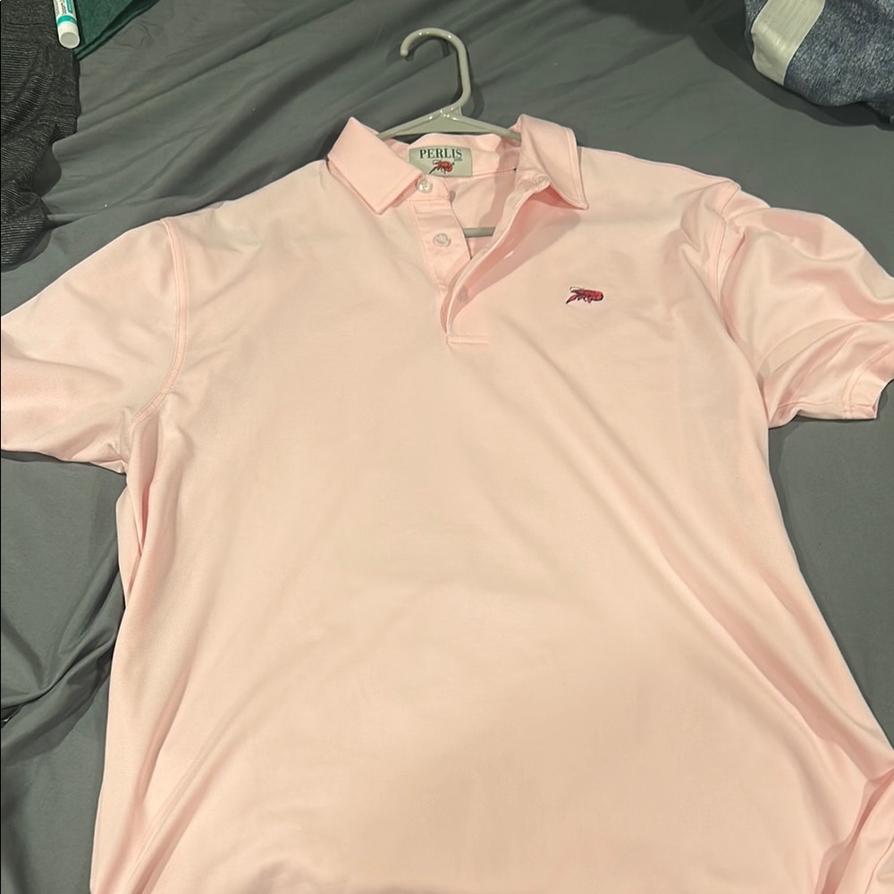 Perlis Classic Pink Polo Shirt with Knit Texture